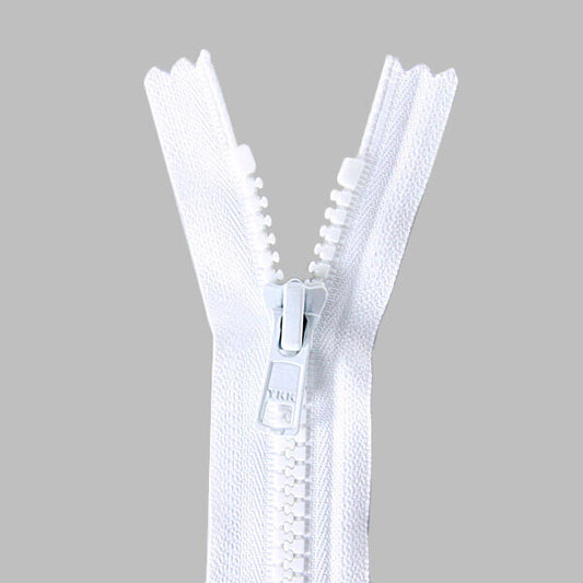 Block tooth zipper 10 mm Divisible white/black