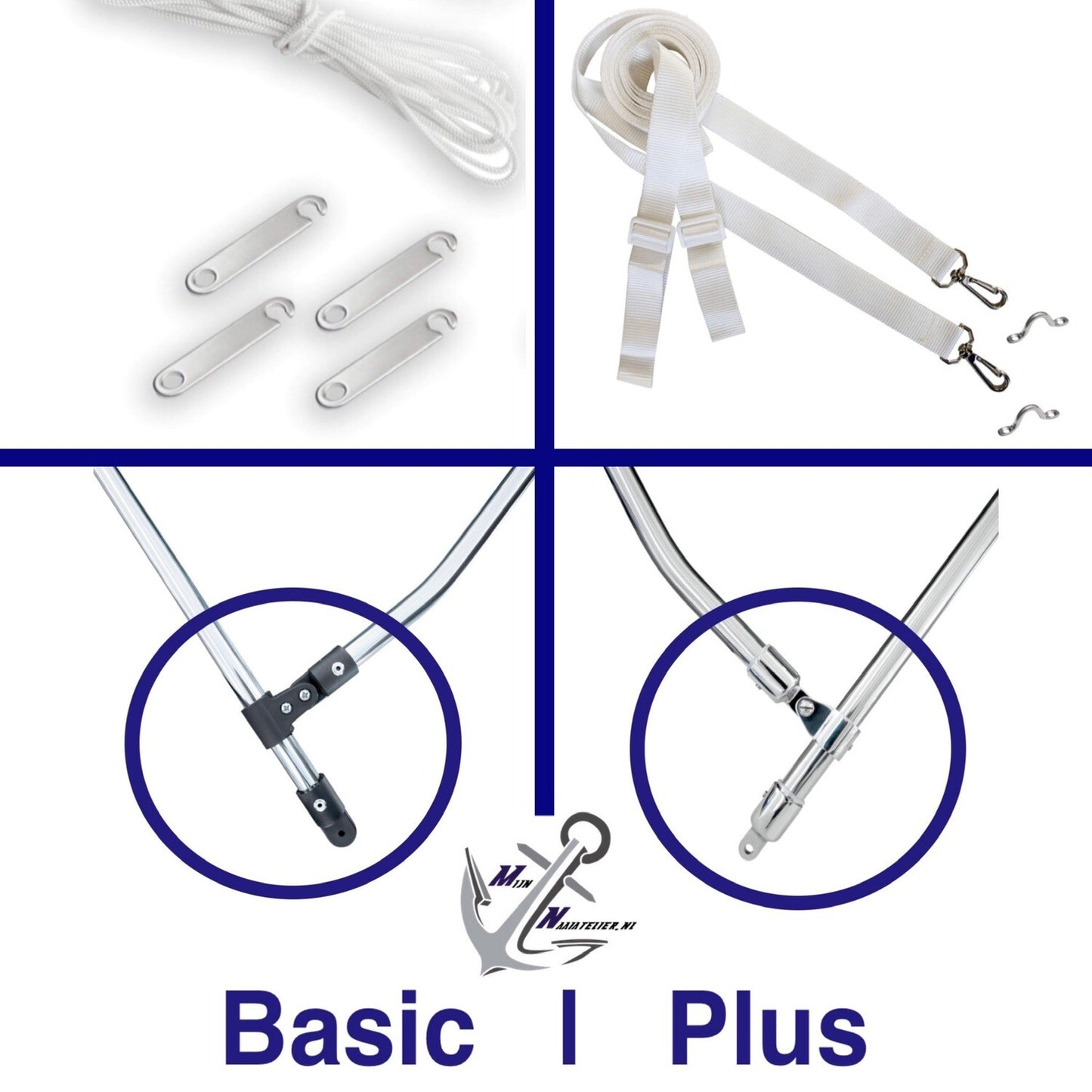 Basic Biminitop Edelstahl (Länge 230 cm)