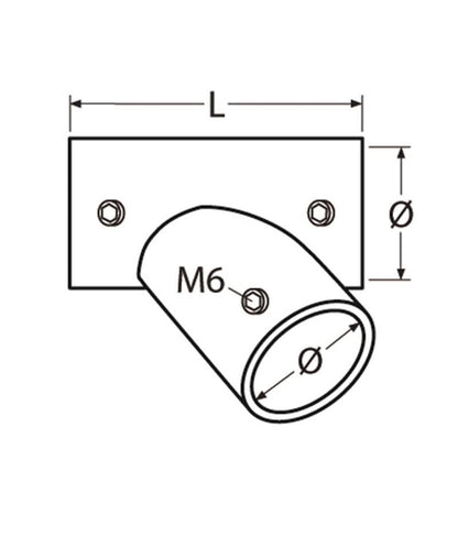 Relings T-stycke 60 gr vänster + höger rostfritt stål