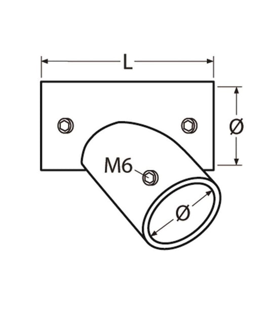 Reling T-Stuk 60 gr Links + Rechts RVS