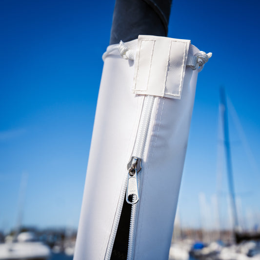 Detail van een Saliseal rolfokhoes rits beschermingsflap