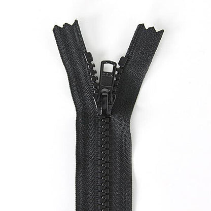 Block tooth zipper 10 mm Divisible white/black