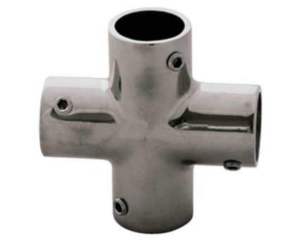 Giunto angolare a 4 vie per corrimano acciaio inox