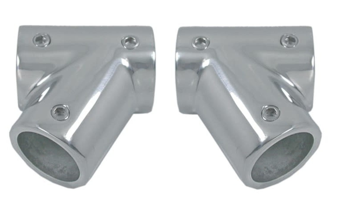 Relings T-stycke 60 gr vänster + höger rostfritt stål