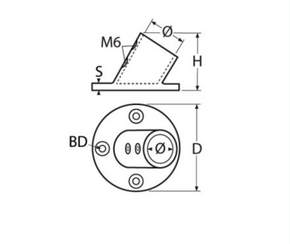 Kaidejalka oikea 60 astetta